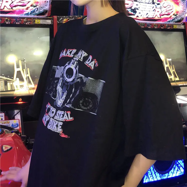Женская футболка,, Harajuku, уличная одежда, топы, хип-хоп, скейтборд, свободная, короткий рукав, негабаритная, летняя футболка, футболка, женская