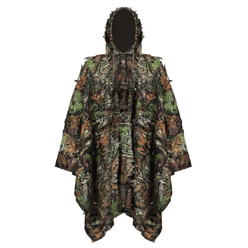 Военный камуфляж лист Охота пончо джунгли лесной дышащий Ghillie костюм для PUBG плеер Охотник Кемпинг охотничья одежда