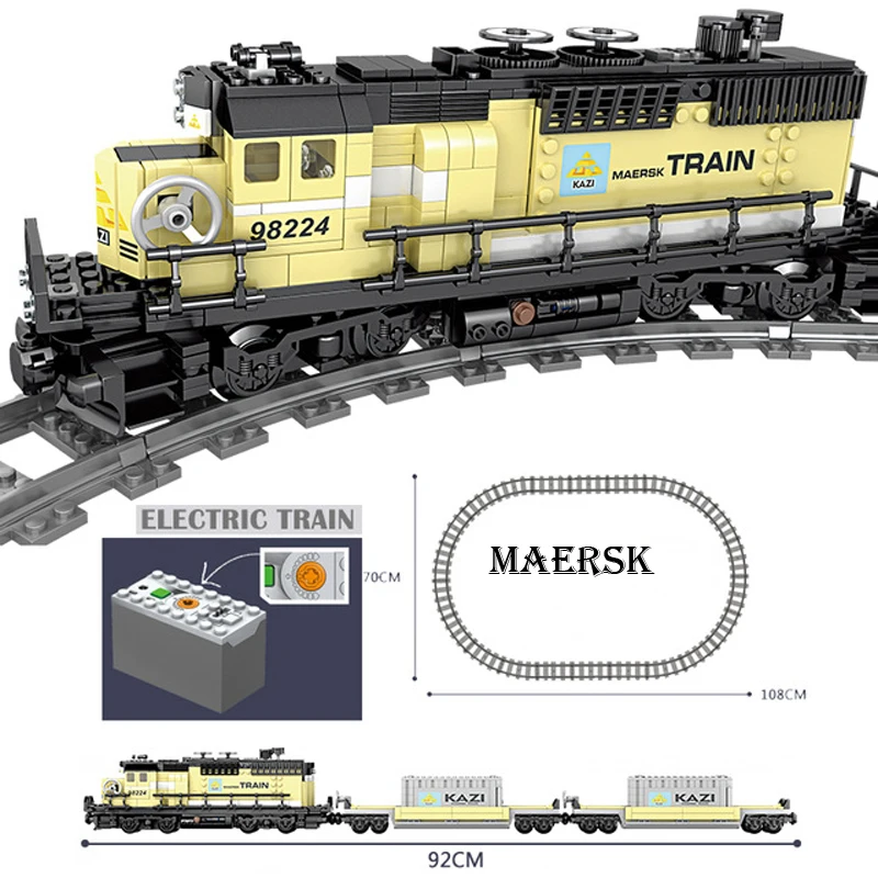 KAZI 98227 GBL Электрический поезд на батарейках высокоскоростная рельса DIY