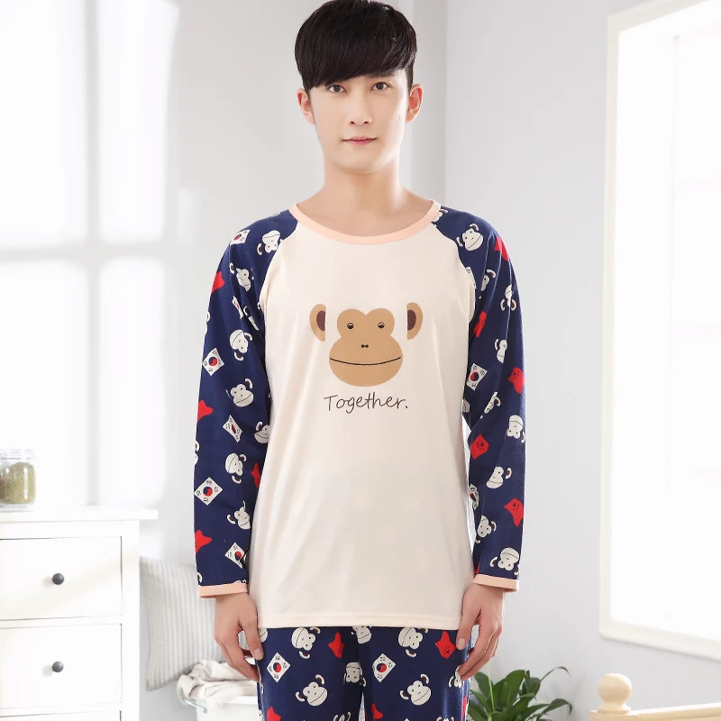 2019 Новая Осенняя мужская пижама одежда для сна с длинными рукавами рисунком 5078|male