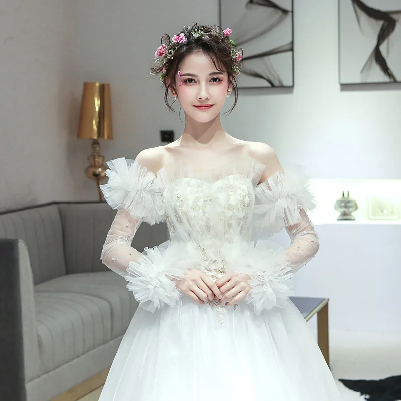 Свадебные Длинные перчатки с бусинами кружевные необработанные длинные