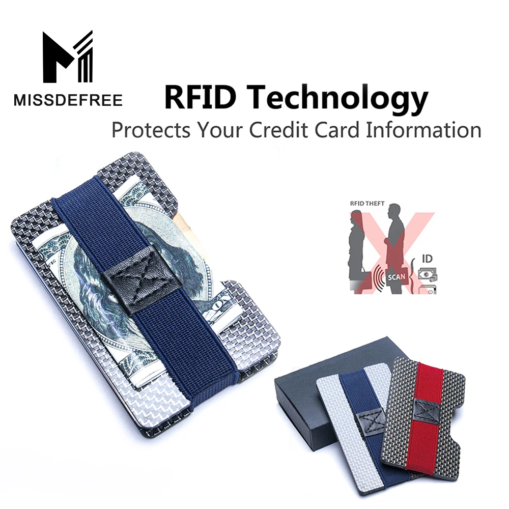 Две пластины из углеродного волокна зажим для карт бандаж передний карман тонкий