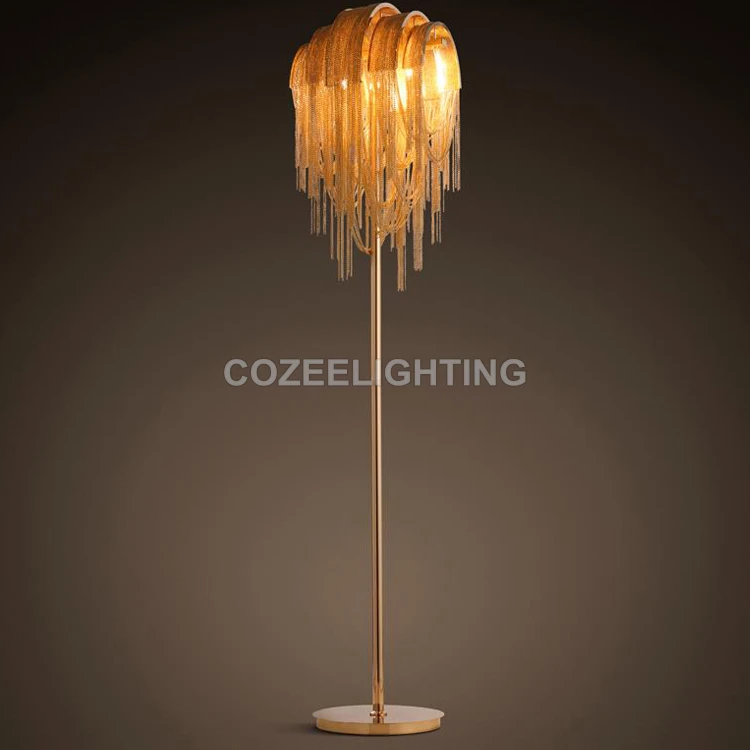 Алюминиевая цепь напольная лампа стоящее освещение современный стиль напольное