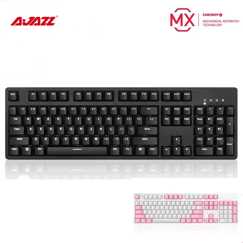 USB Проводная эргономичная Механическая игровая клавиатура Ajazz AK535 белый