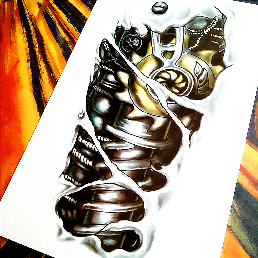 Металлическая тату-наклейка на руку 21 х15 см | Красота и здоровье