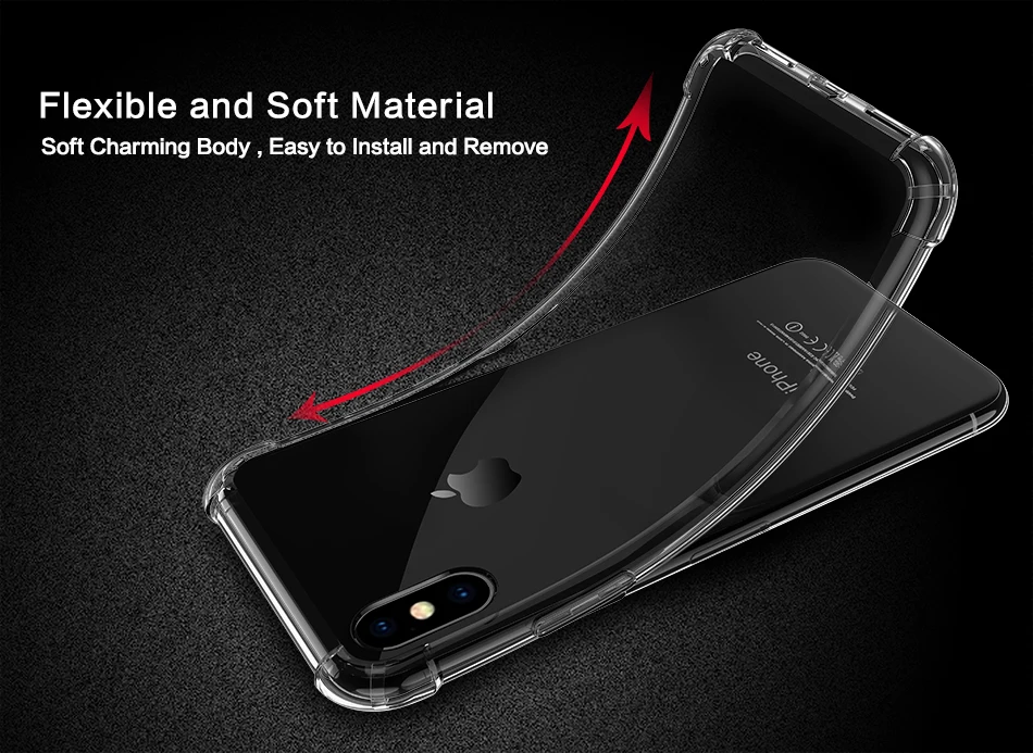 Ультратонкий прозрачный силиконовый чехол из ТПУ для iPhone 11 12 Pro Max 5 6 7 8 Plus защитный