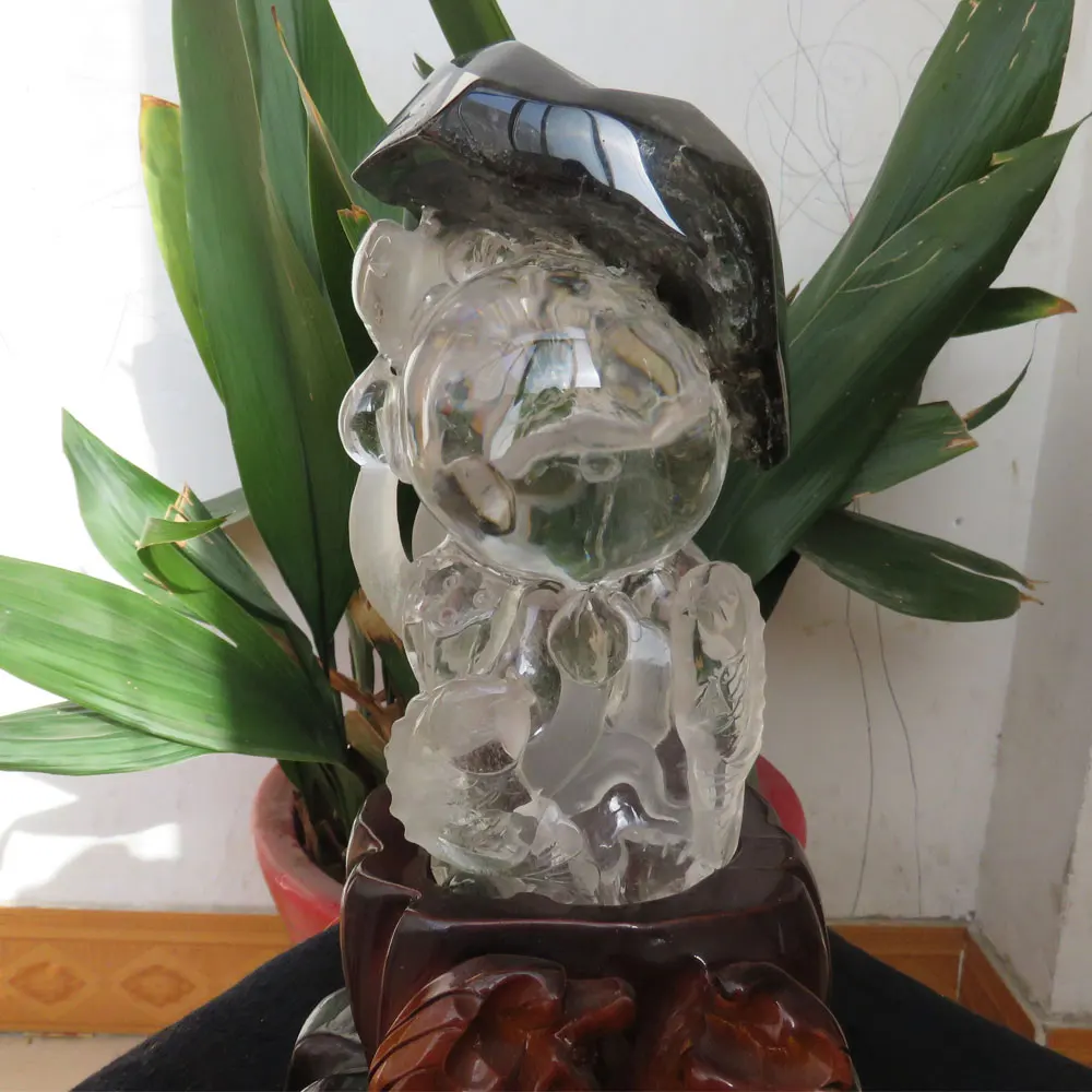 Редкие фантастические 2178 г чистый кварц шар красивый Фантом внутри много радуги