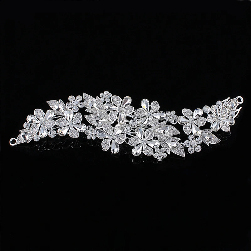 

Trendy Woman Hairwear Wedding Silver Rhodium Leaf Girl Fashion Jewelry Bride Alloy Rhinestone Accessories Hair Combs, FW014