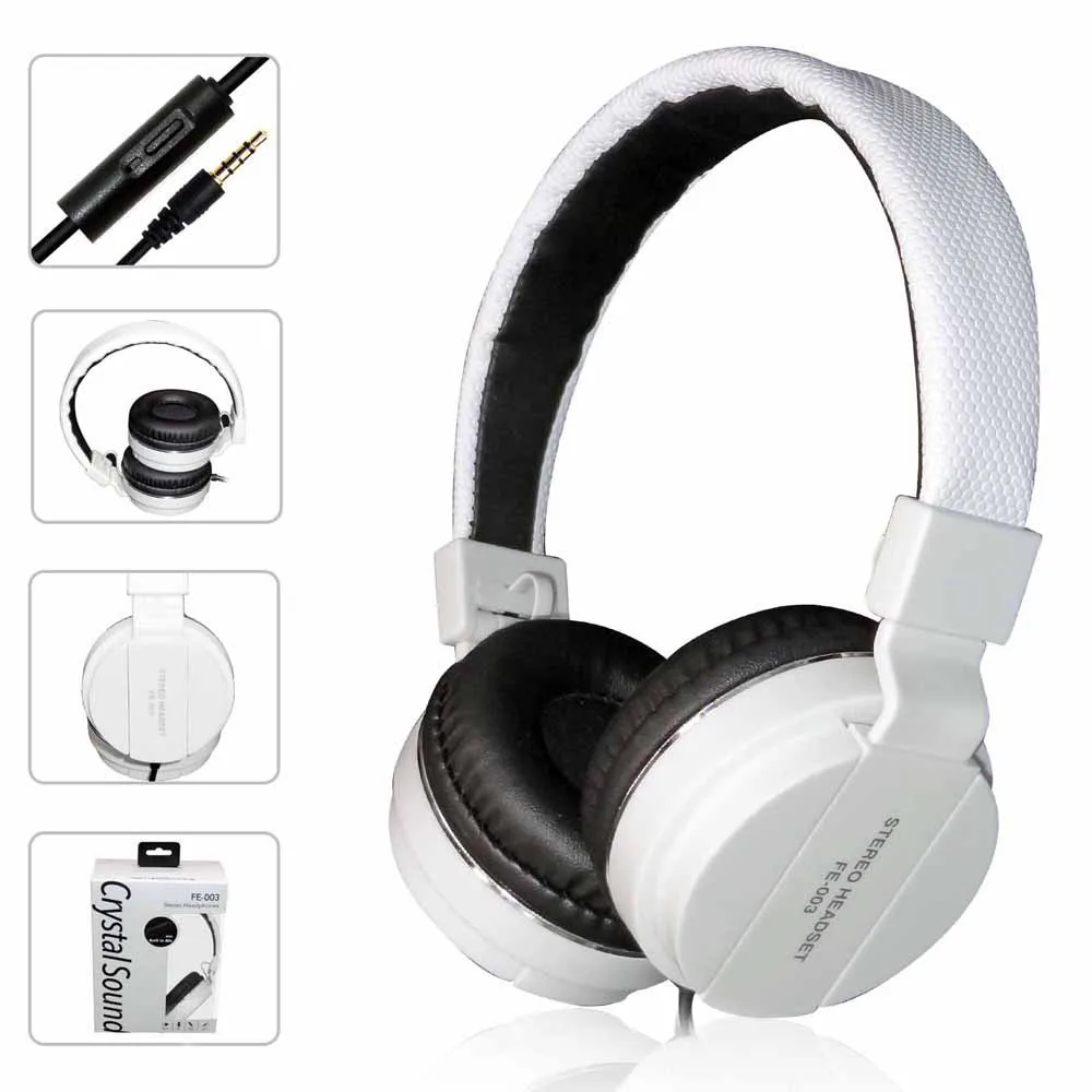 Портативные проводные наушники Hi Fi Компьютерная гарнитура с микрофоном и