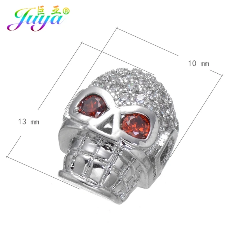 Juya DIY Панк ювелирные изделия металлические бусины микро проложить Циркон Череп