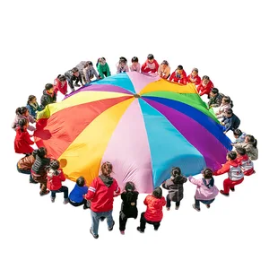 [Funny] Sports game 2M/3M/4M/5M/6M Diameter Outdoor Rainbow Umbrella
Parachute Toy Jump-Sack Ballute Play game mat toy kids gift