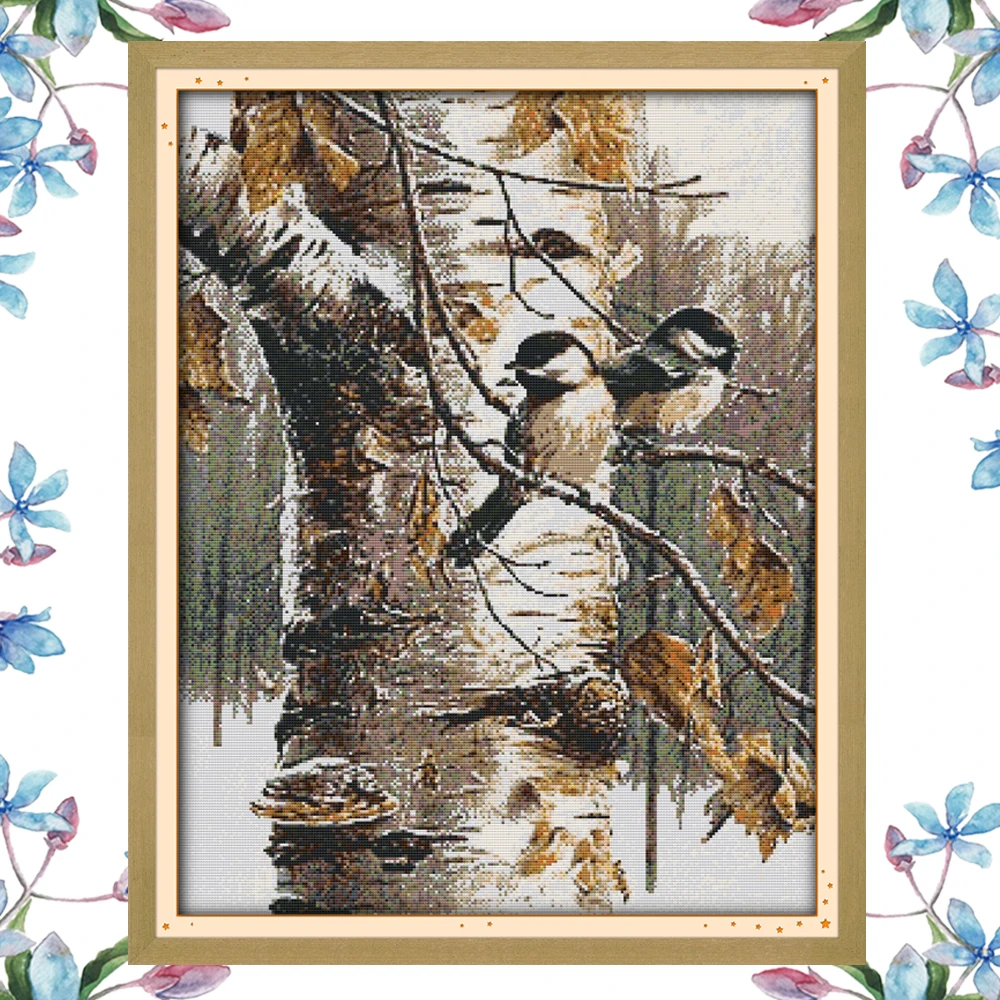 NKF осенние птицы в стиле животных needlecraft комплекты китайские вышивки крестиком