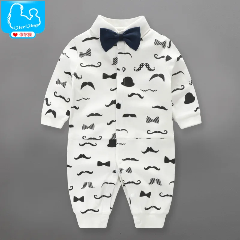NewBorn Baby Rompers baby Clothes Cotton Boys Jumpsuit Bow Tie Long Sleeve Fashion Photograp Toddler Infant Boy Bebe romper |