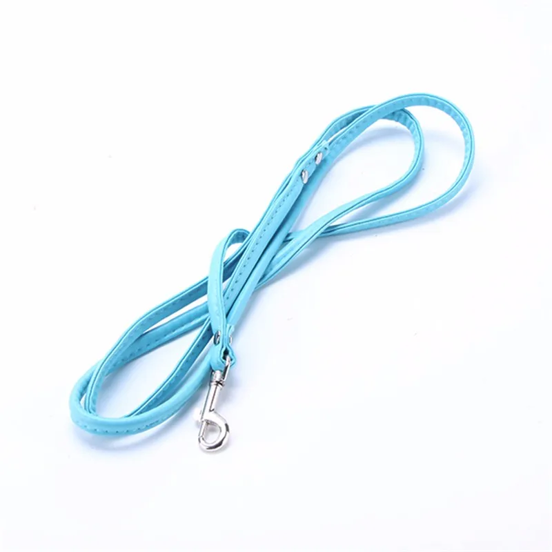 Adjustable Dog Collar Custom Nylon Puppy Cat Dog Tag Collar Leash Pet Smooth PU Leather Leashes For Medium Large Dogs