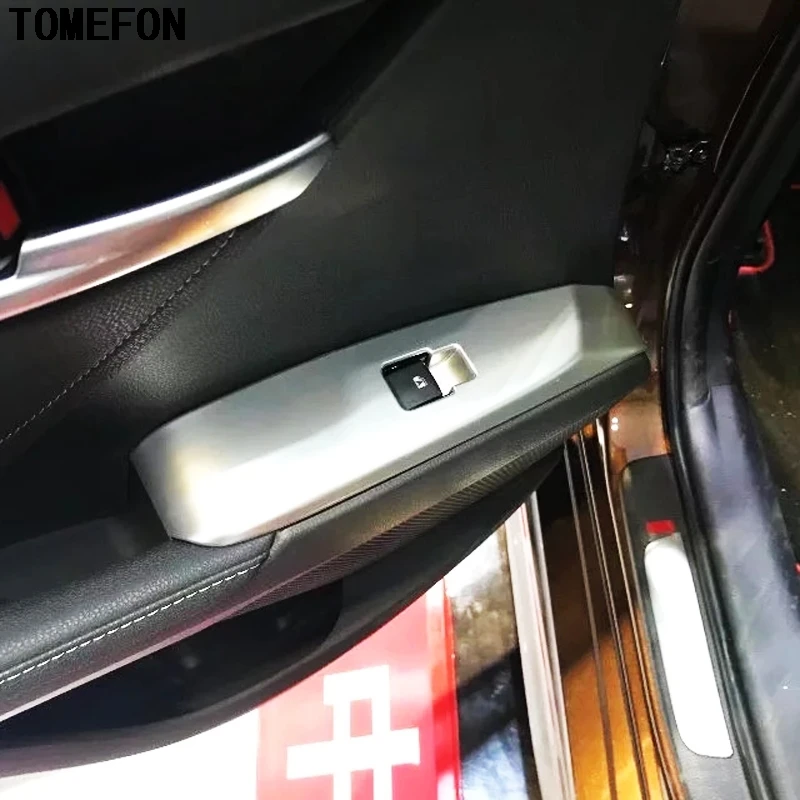 TOMEFON для Toyota Camry XV70 2017 2018 LHD ABS матовое углеродное волокно Окно Зеркало Регулировка