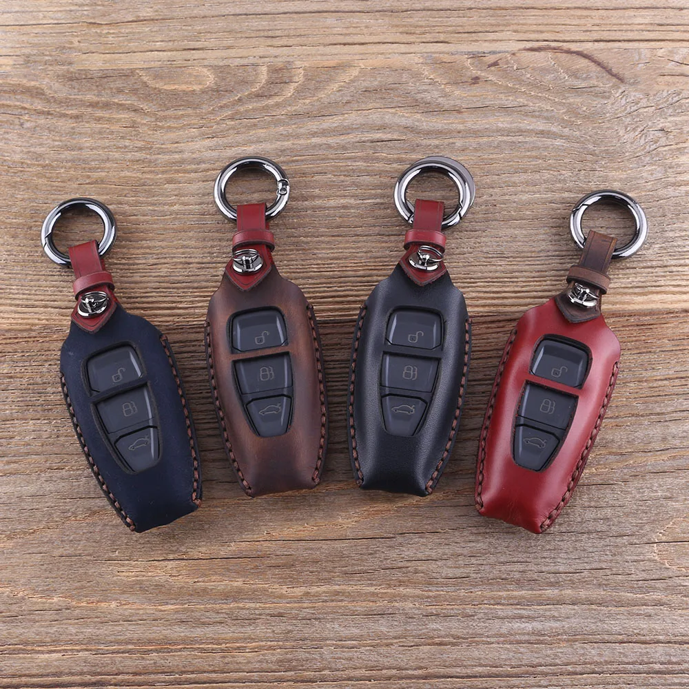 Брелок KEYYOU с 3 кнопками кожаный чехол для автомобильных ключей Ford Focus C-Max Mondeo Kuga