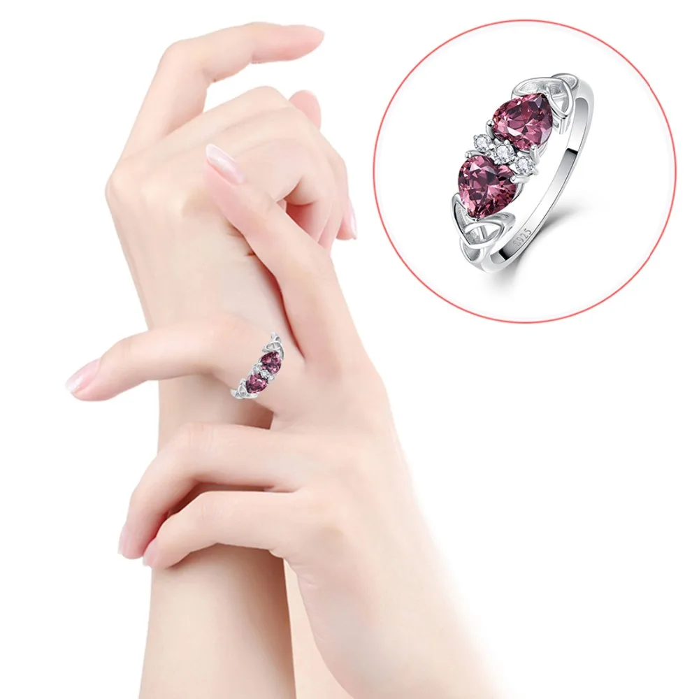 Jrose Heart Спессартин Гранат 5.8CT кольцо из стерлингового серебра 925 пробы обручальные