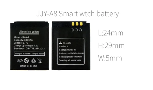 JJY-A8 Батареи smart watch телефон 380 мАч батареи долгое время ожидания аккумулятор для A1