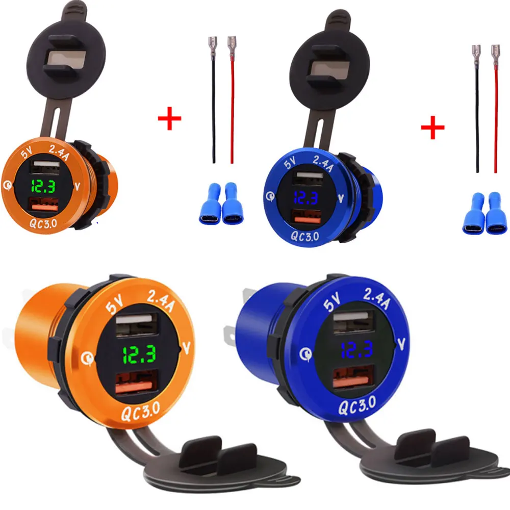 Qucik Charge QC 3 0 12 24V двойной USB автомобильный мотоцикл прикуриватель зарядное