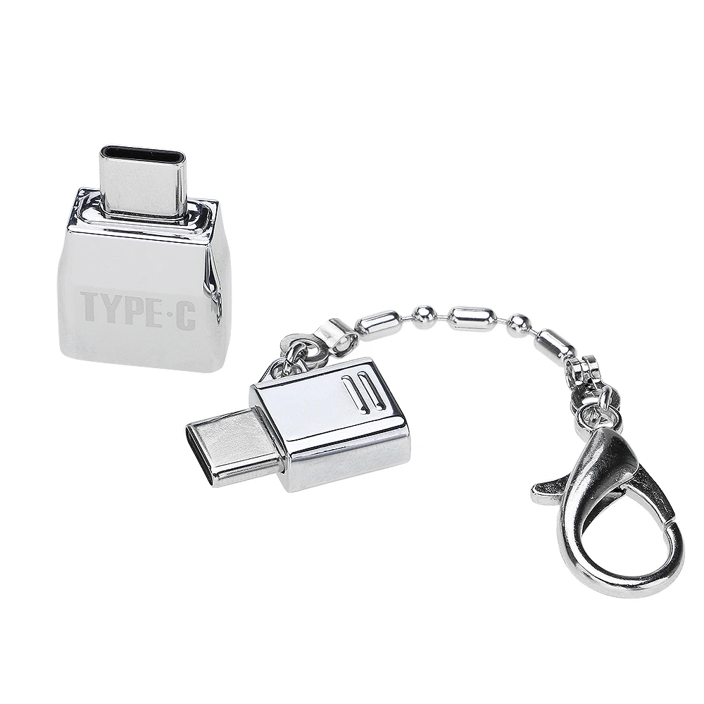 Тип C к USB 2,0 Женский и микро USB Женский адаптер OTG конвертер набор брелоков ключей