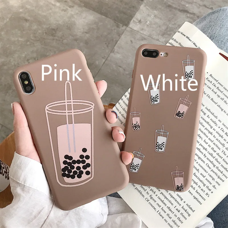 Силиконовый чехол с рисунком молочного чая для Apple iPhone 6 8 Plus s 7 X высокое качество