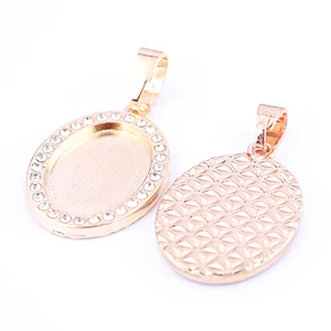 KC gold Onwear 5 шт. Кристалл Стразы Кабошон Настройки 13x18 мм Диаметр пустые овальные основа подвески Лотки diy ожерелье изготовление bezels - Цвет: KC gold
