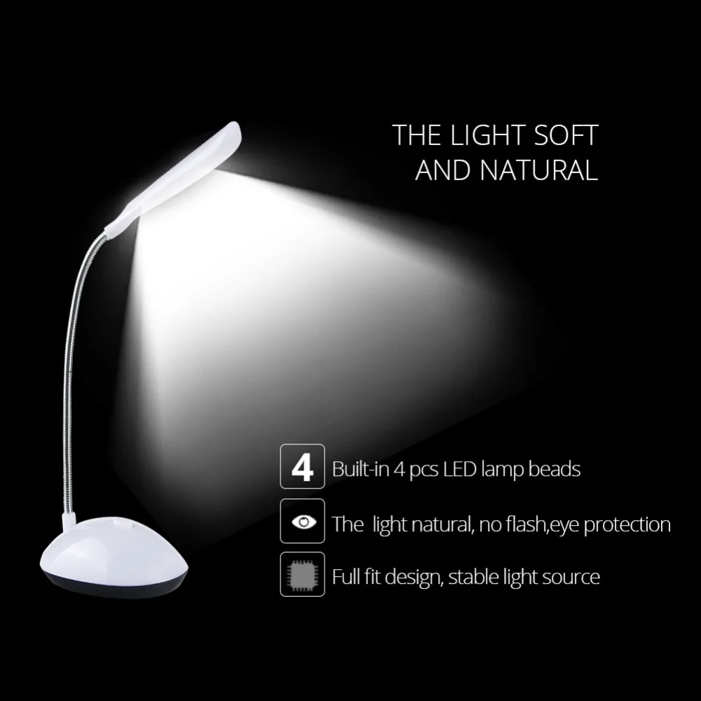 4 LEDs Mini Book Light AAA Battery Powered Flexible Eye Protection Night Colors Choice Reading Emergency Lighting | Освещение