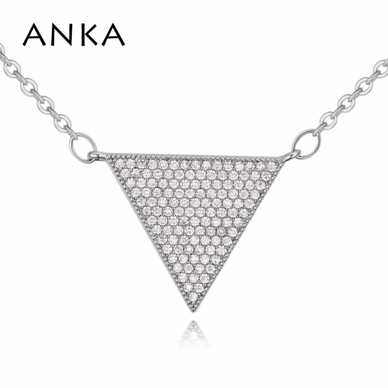 Анка женские украшения подвеска треугольной формы ожерелье с ААА кубического