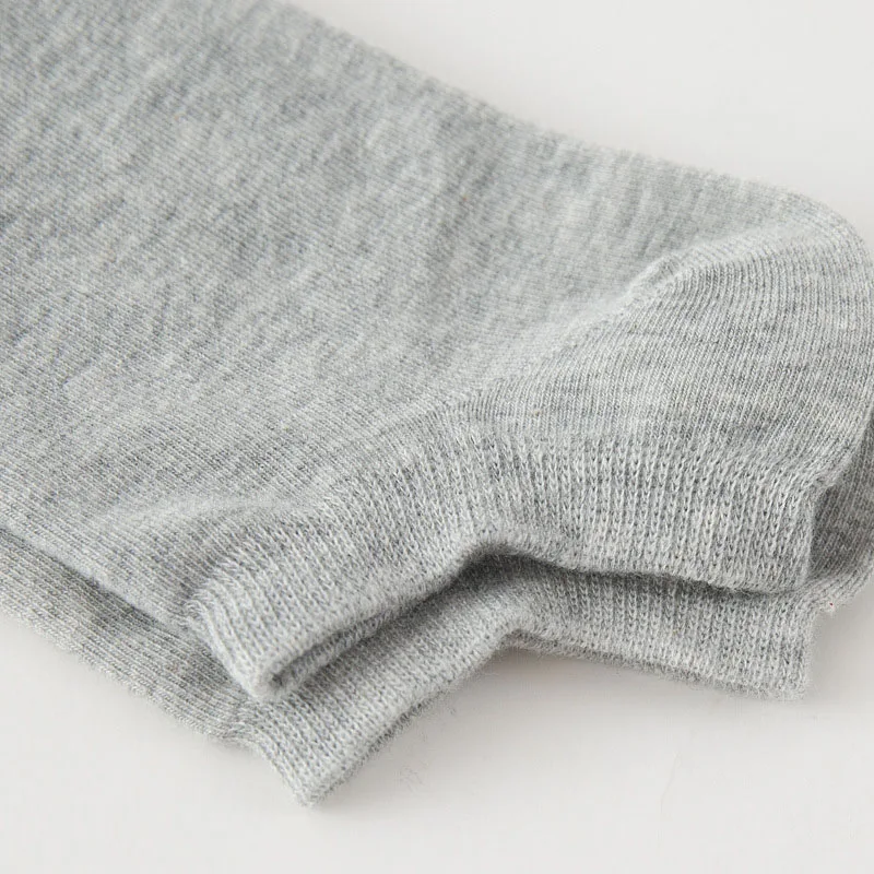 Носки мужские до щиколотки универсальные хлопковые носки-тапочки черные белые