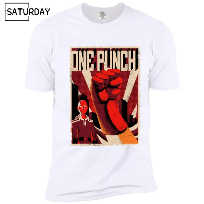 Аниме One Punch Man печатная Мужская футболка модная классная удобная мужская футболка Повседневная футболка для мужчин