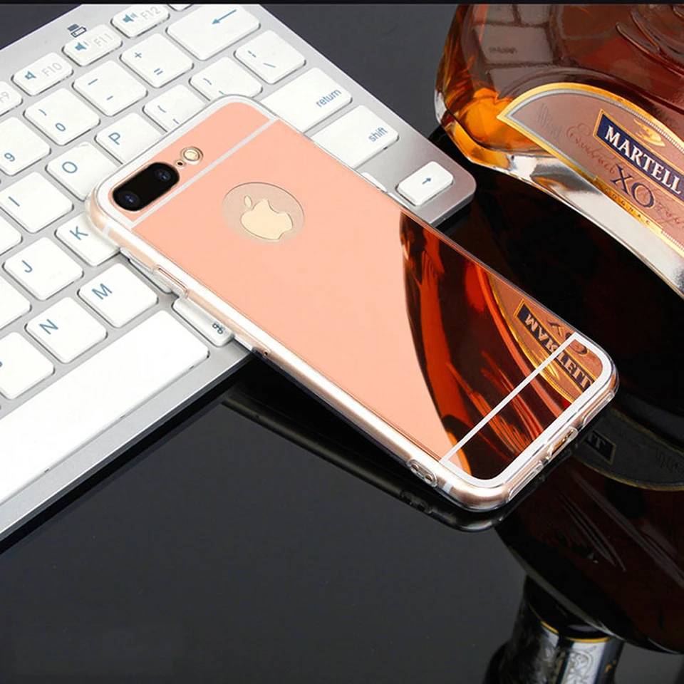 Mirror Case For iphone X Cover Hybrid Silicone Frame Acylic Shining Back TPU Soft SE 5 5s 6 6s 7 8 Plus XR XS MAX |