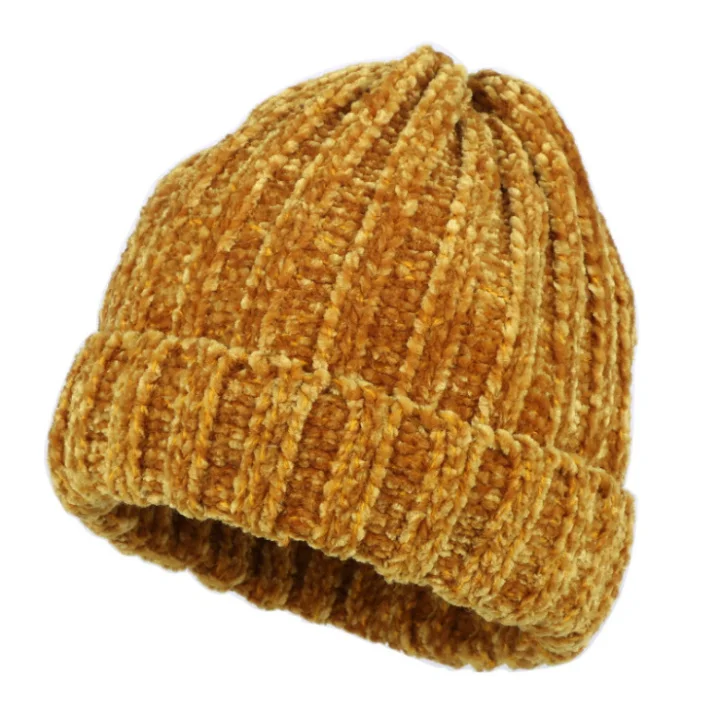 yellow Дизайн, Женская синельная шапочка, модная зимняя шапка, мягкая, skullies, теплая, gorrs, хорошее качество, одноцветная, синель, зимняя шапка - Цвет: yellow