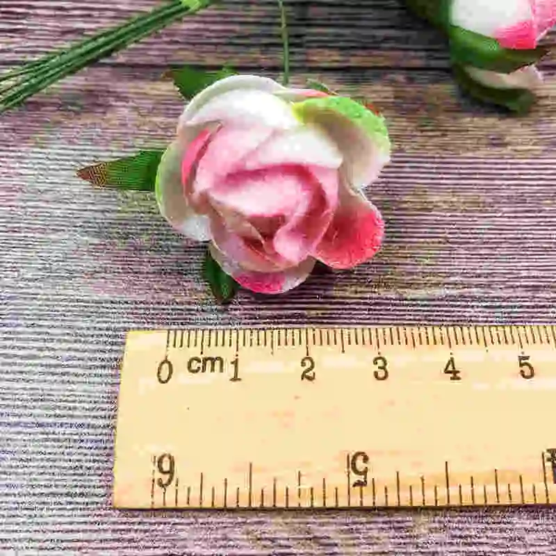 Искусственные Шелковые чайные бутоны 6 шт. (3 см/a) искусственный цветочный букет