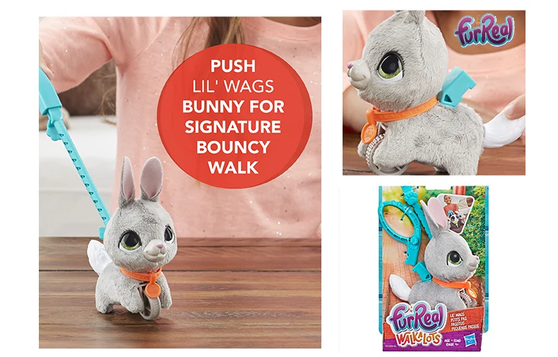 Hasbro FurReal Friends Walkalots большой Wags Единорог кошка, большая собака, котенок, Lil' Wags кролик, ходунки мех Домашние животные игрушки и подарки для детей