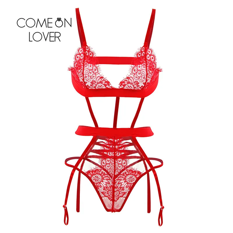 Comeonlover Новое поступление женское нижнее белье Кружевное боди на бретельках без