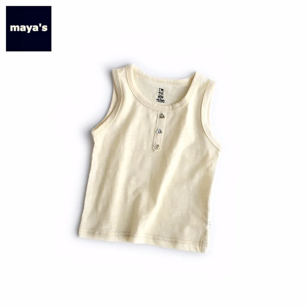 Mayas/бежевые Детские майки с длинными рукавами однотонные мягкие дышащие детские