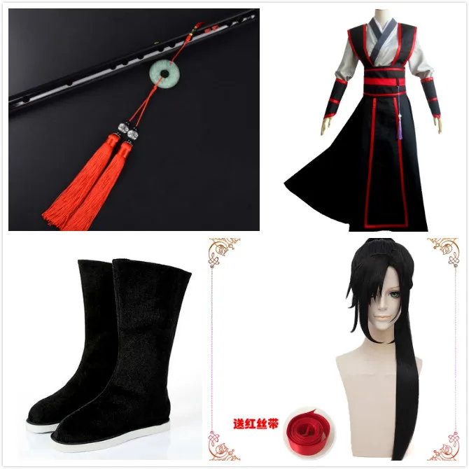 men full set Grandmaster of Demonic Culture Wei Wuxian Young cosplay Costume основатель Diabolism Costume Mo Dao Zu Shi полный комплект - Цвет: men full set