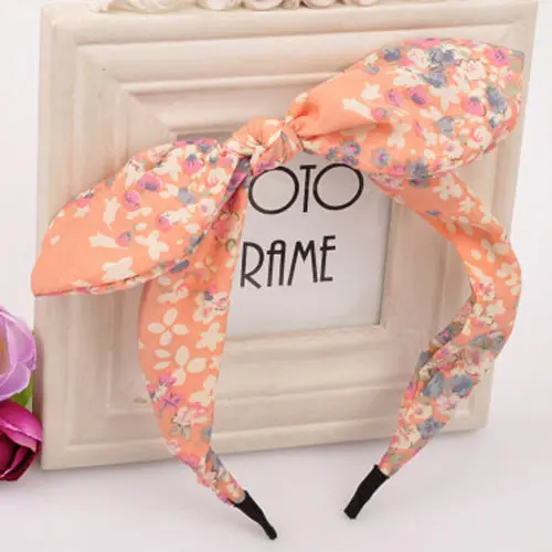 1 ШТ. Цветы Hairband Ткани Бабочка Лук Узел Волос Обруч Кроличьи Уши Заставку для Головные Уборы Женщин Аксессуары Для Волос ГОРЯЧАЯ ободок