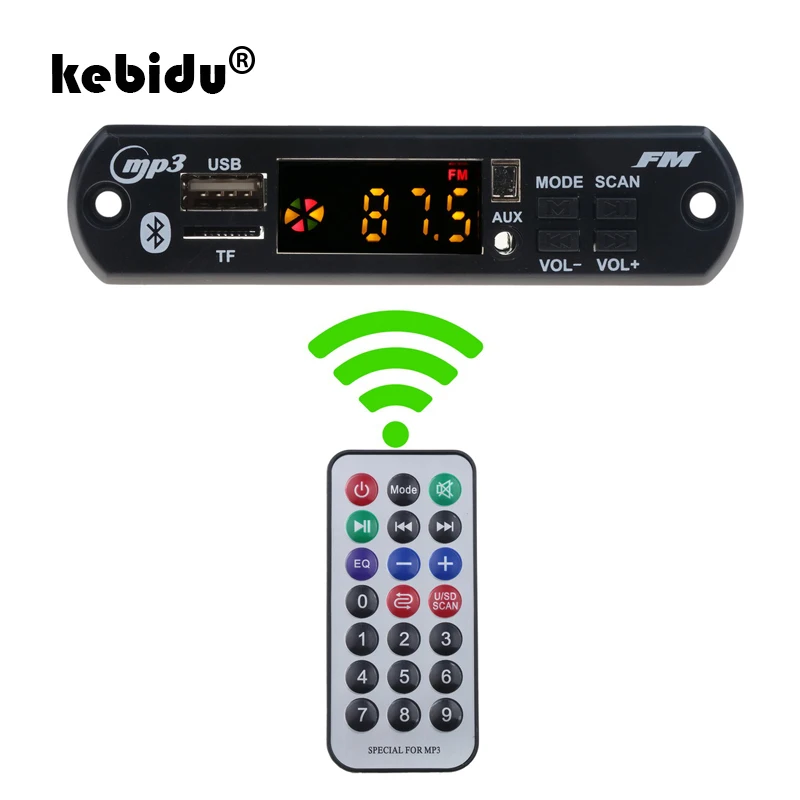 Bluetooth MP3 WMA WAV декодер kebidu 5в 12в плата аудио модуль музыкальный динамик