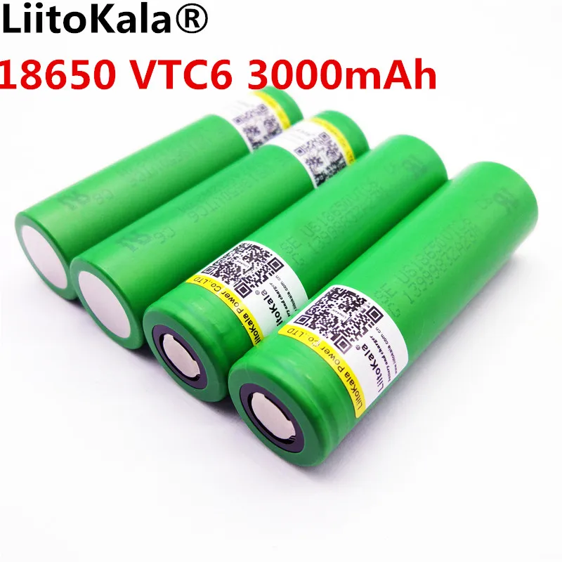 Перезаряжаемая литий ионная батарея Liitokala VTC6 3 7 в 3000 мАч для 18650 US18650VTC6 30A сигареты