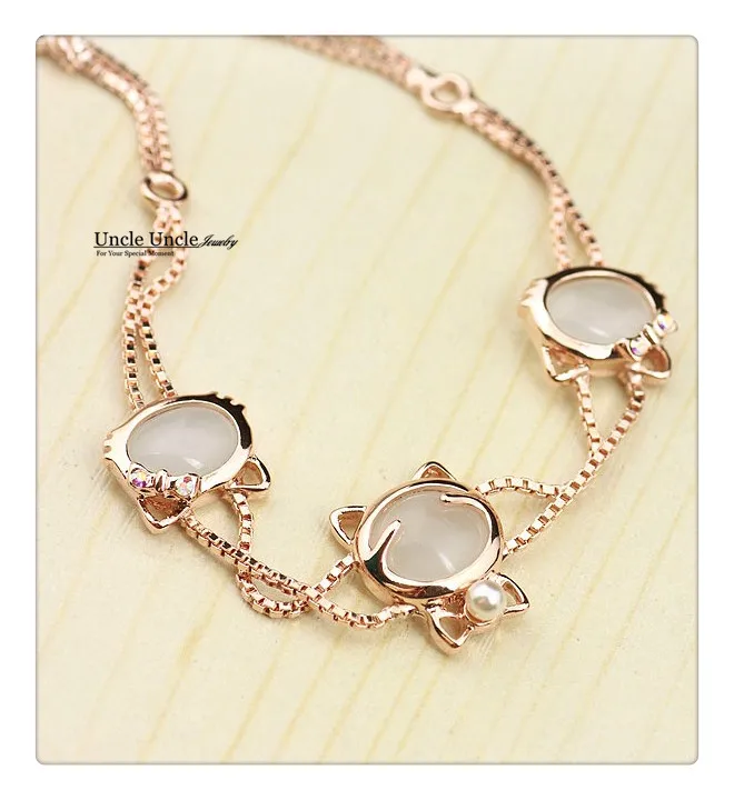 Прекрасный розовый золотой цвет 3 шт Высокое качество опалы прекрасный котенок