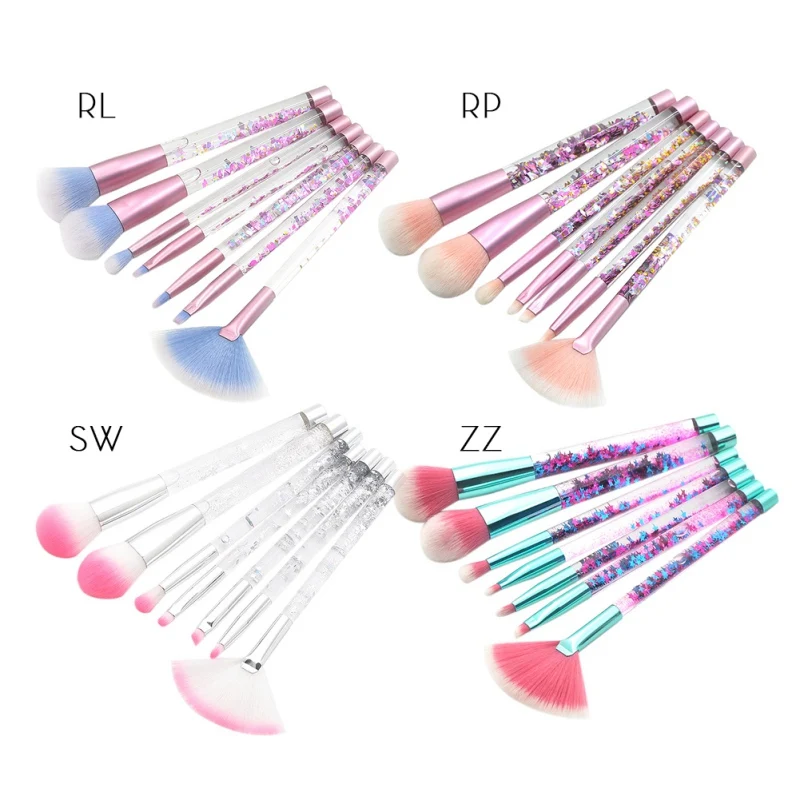 7 шт. Новый Алмазный набор кистей для макияжа губ глаз пудры основы румяна