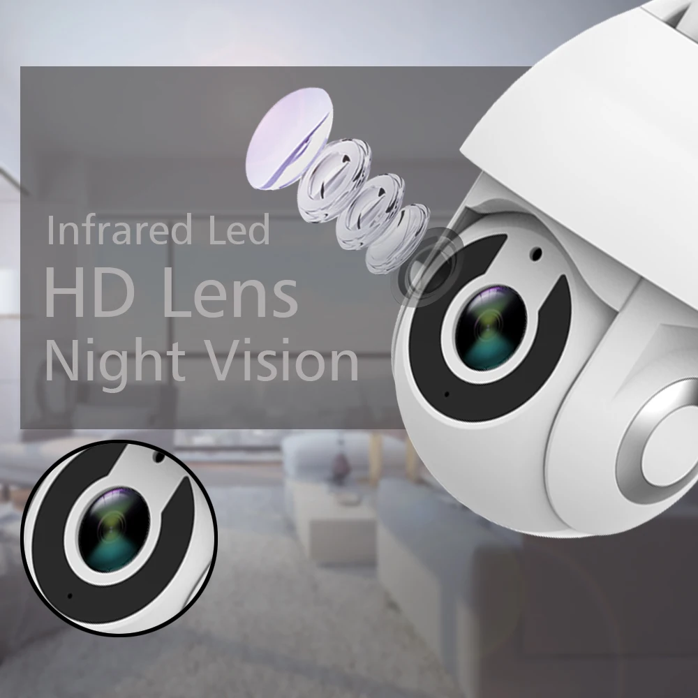 OUERTECH PTZ уличная IP камера безопасности WiFi 1080P Детектор движения ночное видение камера безопасности с TF слот для карты CCTV камера V380