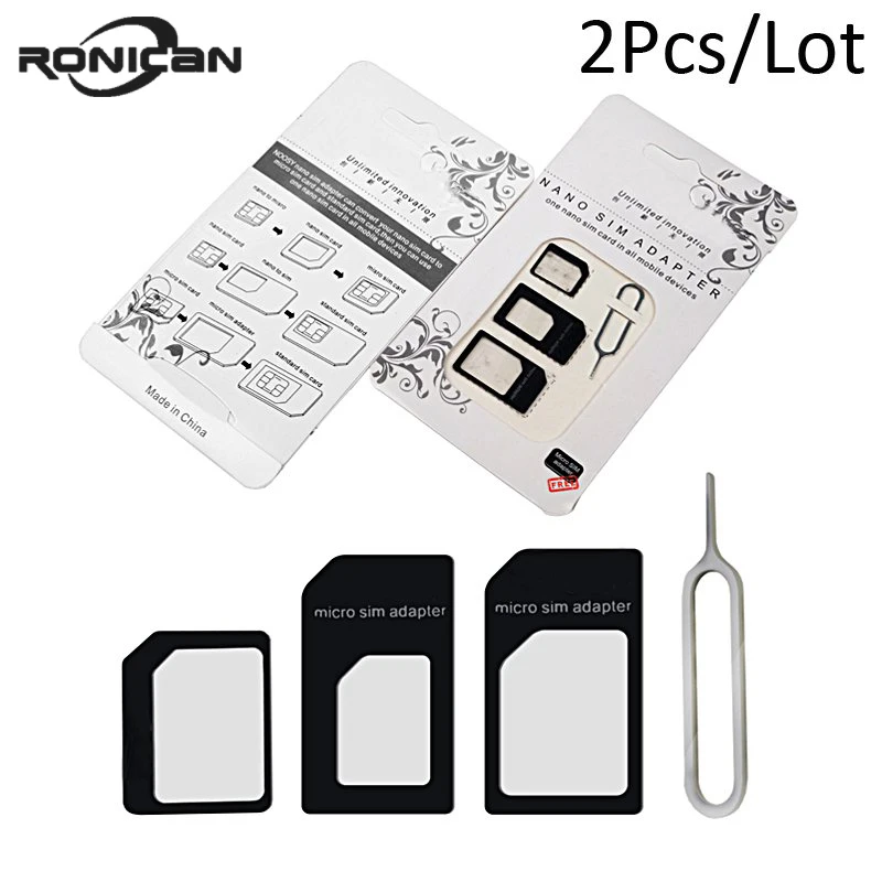Адаптер для sim карты 4 в 1 Nano Micro SIM Адаптеры стандартные адаптеры карт Извлечение Pin