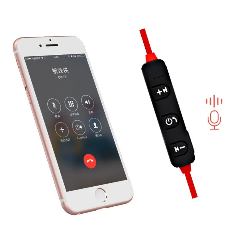 Магнитные беспроводные наушники вкладыши Bluetooth с защитой от пота микрофоном для