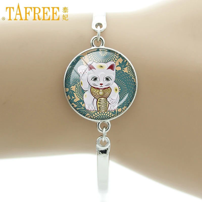 TAFREE манэки нэко \ цвета морской волны художественный Амулет браслет Lucky Cat для