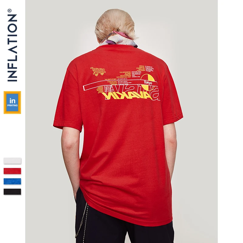 Инфляция летние Повседневное Для мужчин футболки забавная Футболка с принтом