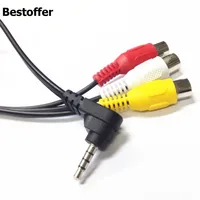 Wholesale 100 Pieces/Lot 3.5mm Mini AV Male to 3RCA Female M/F Audio Video Cable Stereo Jack Adapter Cord Brand New