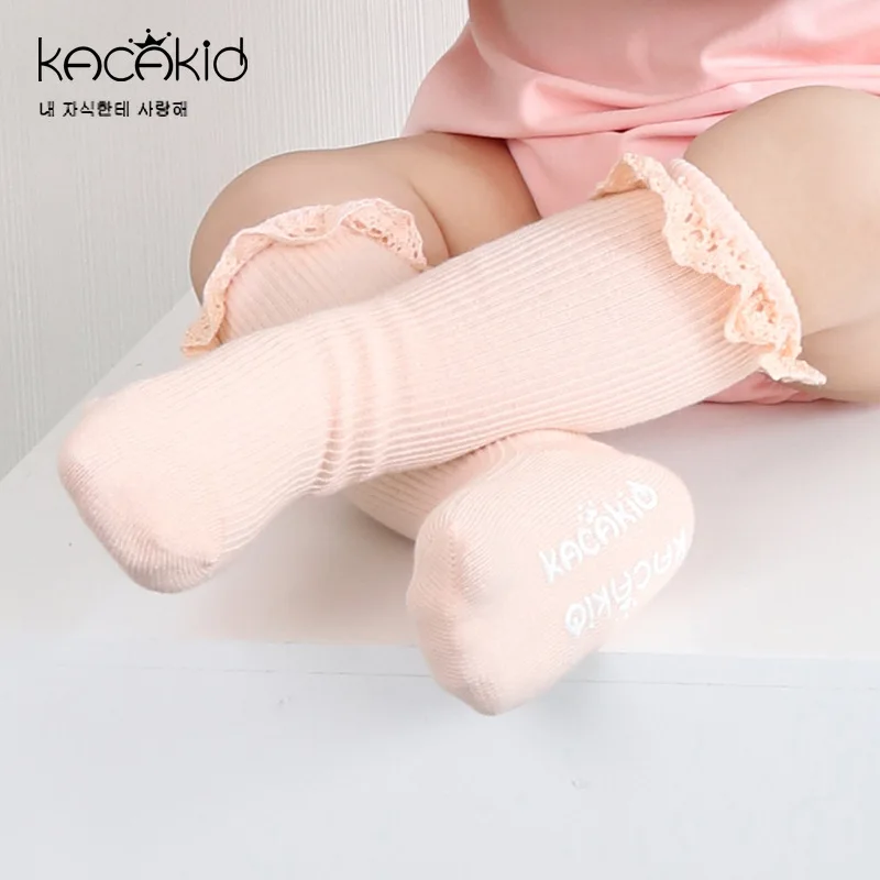 Kacakid весенние детские хлопковые носки милые гольфы для девочек кружевные