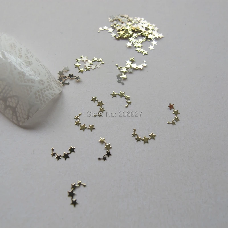 MS133-2 100 шт золотые милые звезды металлические наклейки для дизайна ногтей